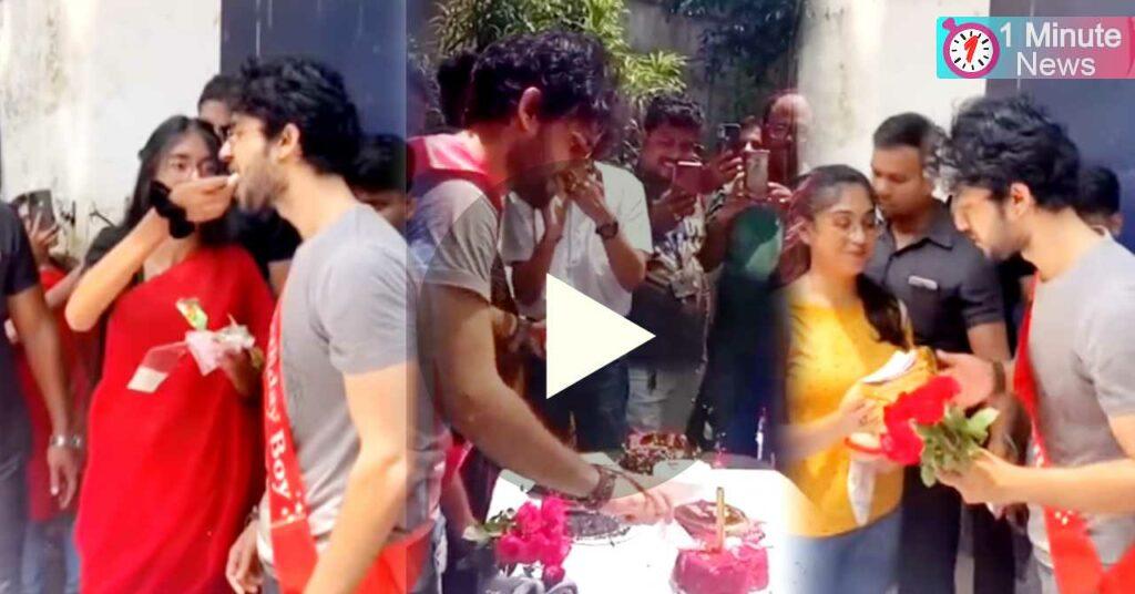 adrit roy birthday celebration on mithai shooting floor