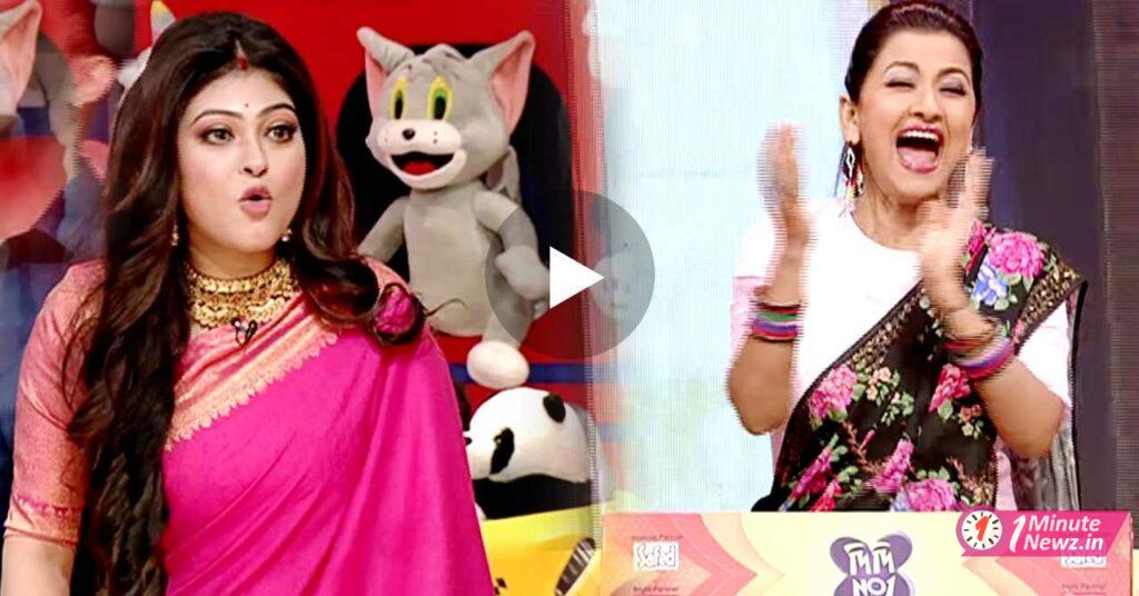 actress rooqma ray mimic actress anamika saha on didi no.1 set