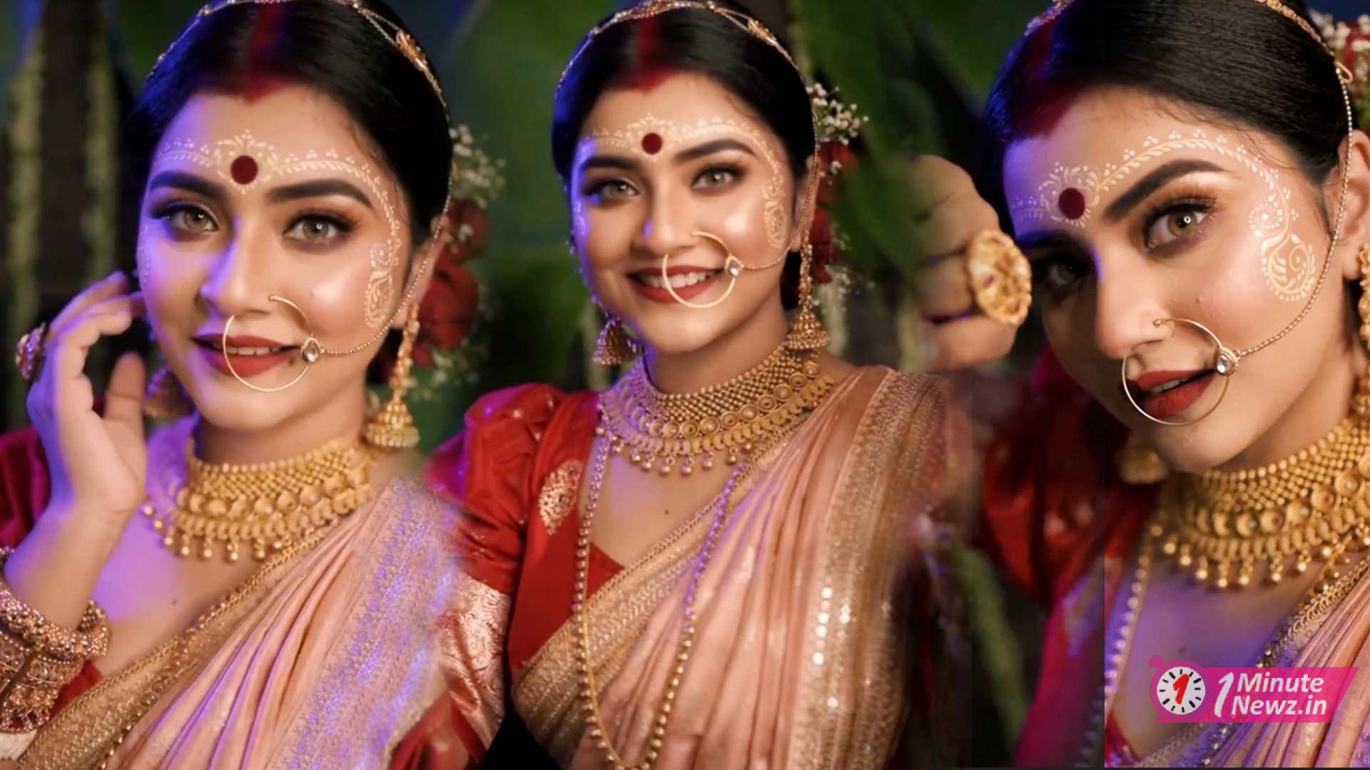 oindrila saha bridal look