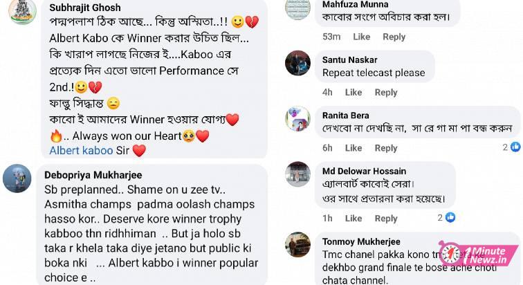 netigens not happy after padma palash became saregamapa winner