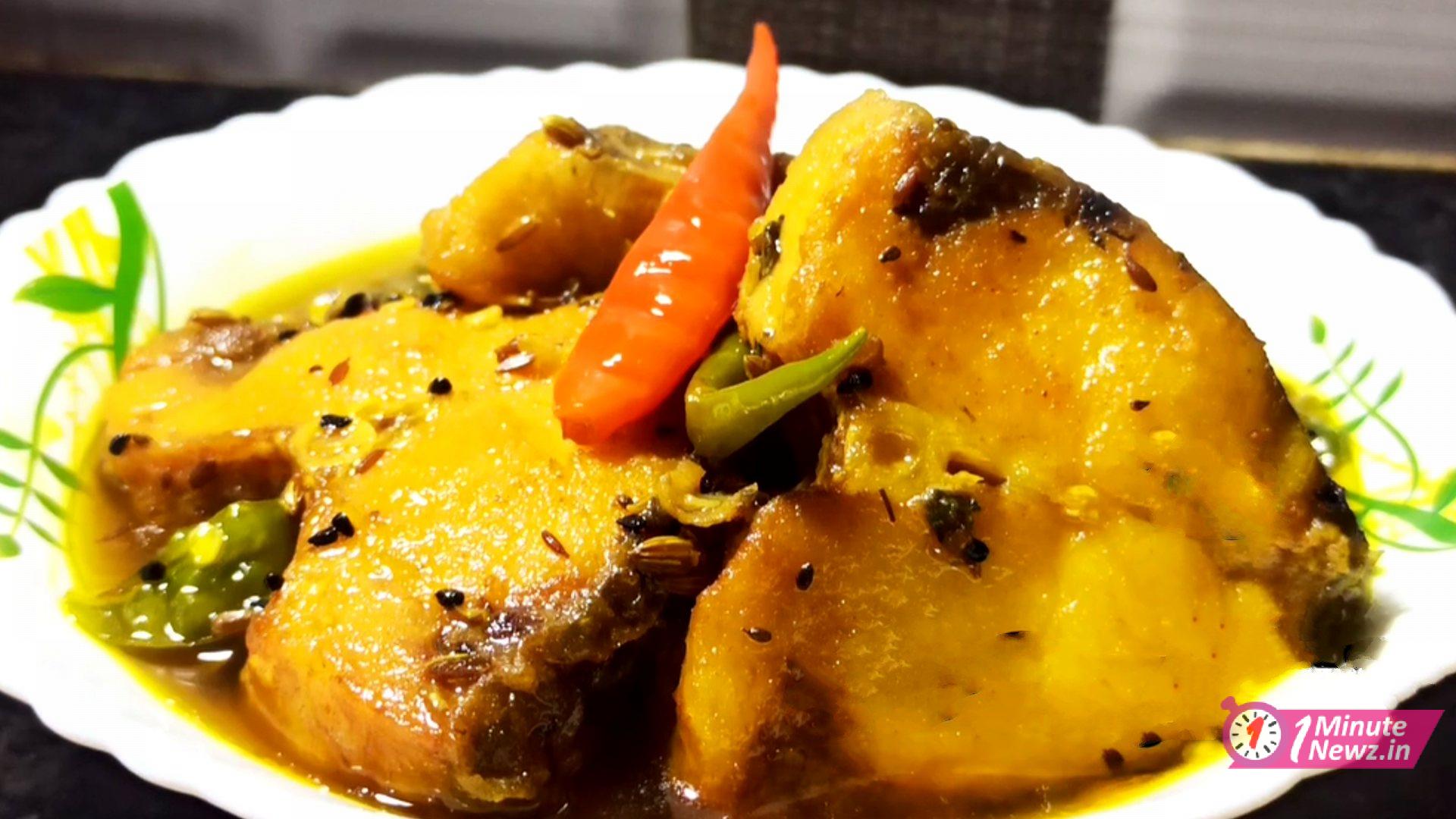 thakur barir style rui macher tel jhal recipe