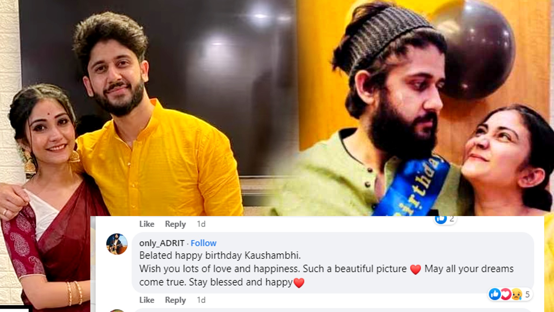 kaushambi give a arrogent reply to adrit roy's post on her birthday