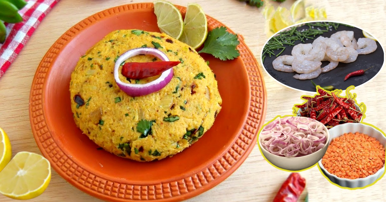 tasty musur dal diye chingri macher bharta recipe